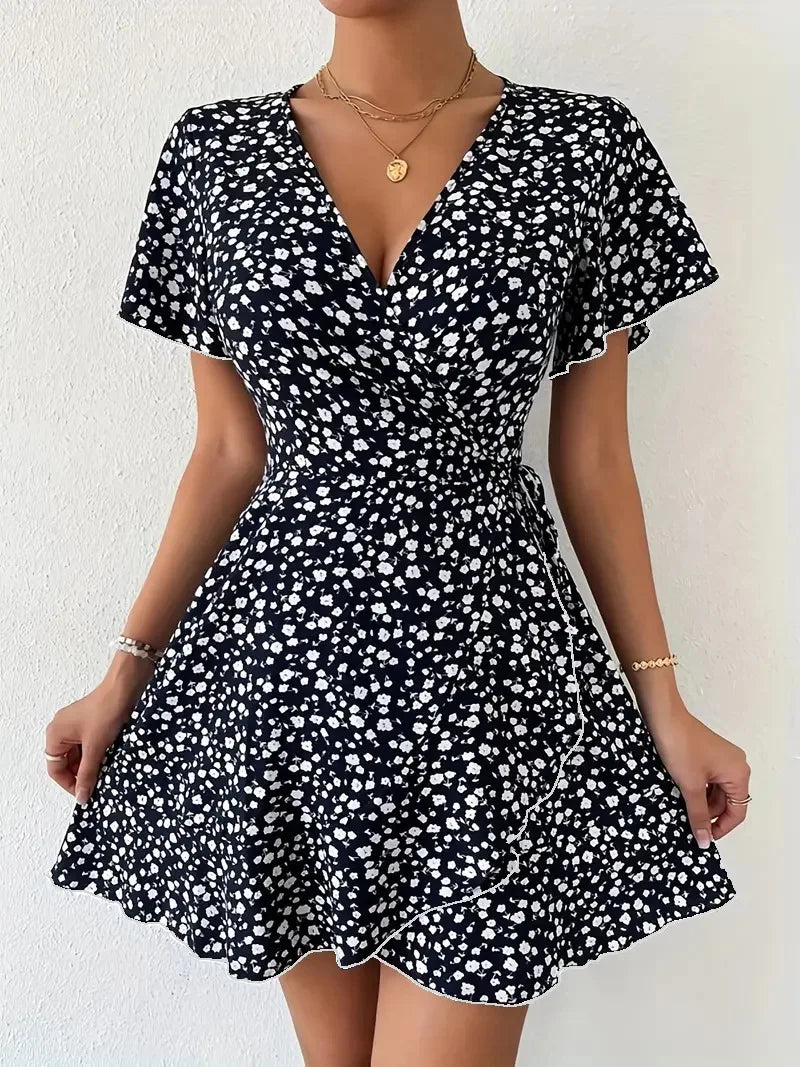 Hazel | Women's Floral Wrap Mini Dress