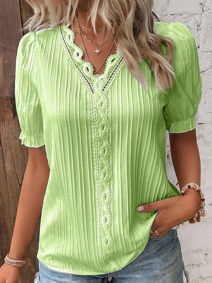 Seraphine | Women's Elegant Blouse with Lace Trim