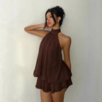 Mette | Women's Chic Halter Layered Cocktail Dress