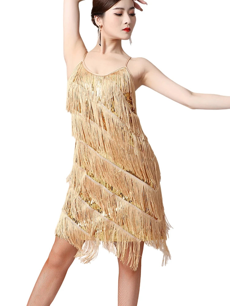 Zora | Women's Elegant Flapper Dress with Fringe Detail