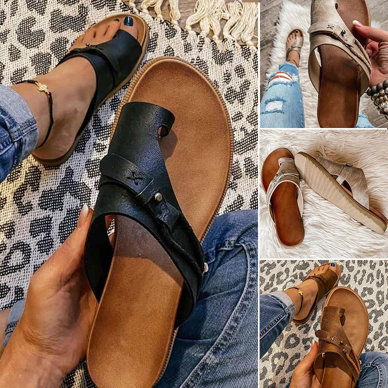Jolene | Women's Comfortable Slip-On Sandals with Toe Loop