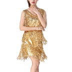 Celeste | Women's Gold Sequin Flapper Dress