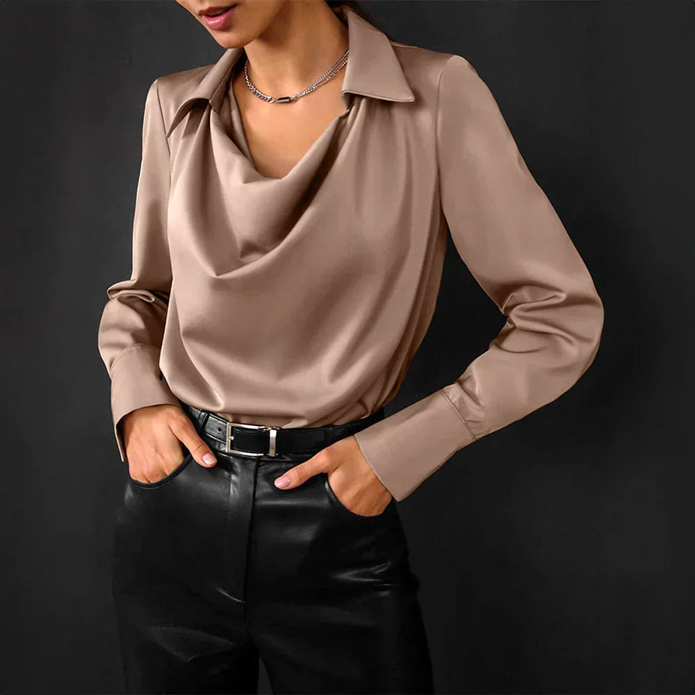 Marlowe | Women's Elegant Drape Neck Blouse