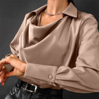 Marlowe | Women's Elegant Drape Neck Blouse
