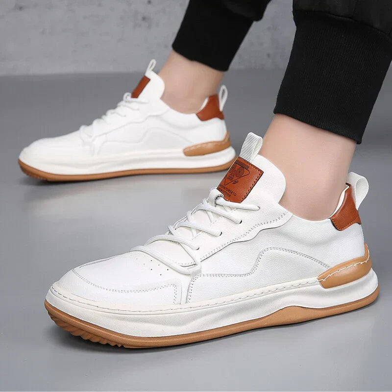 Idris - Men's Casual Green Faux Leather Sneakers
