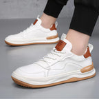 Idris - Men's Casual Green Faux Leather Sneakers