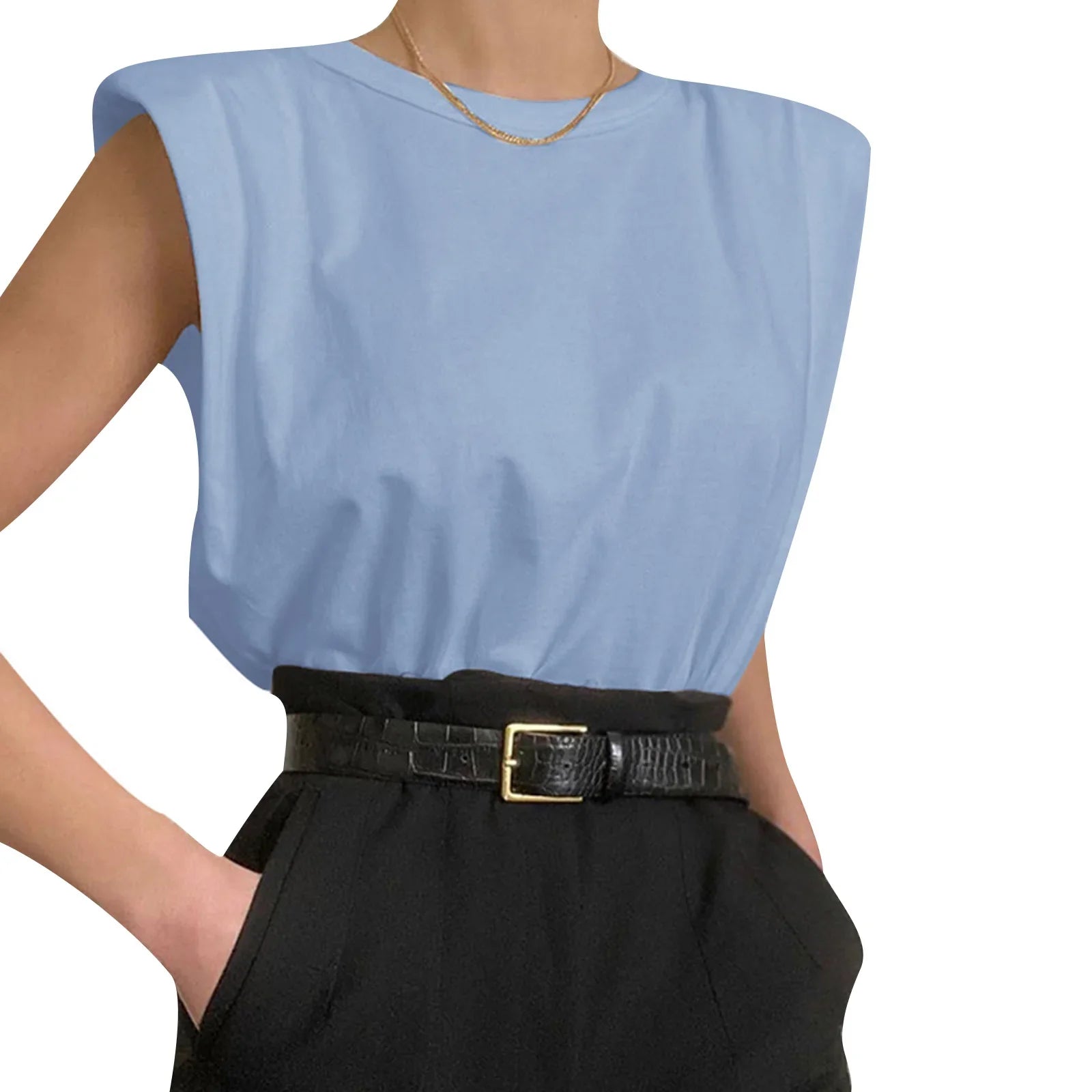 Sienna | Women's Sleek Padded Shoulder Top
