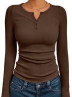 Vida | Women's Casual Henley Shirt