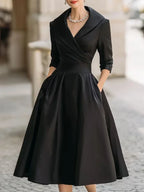 Isolde | Women's Elegant Long Sleeve Midi Dress