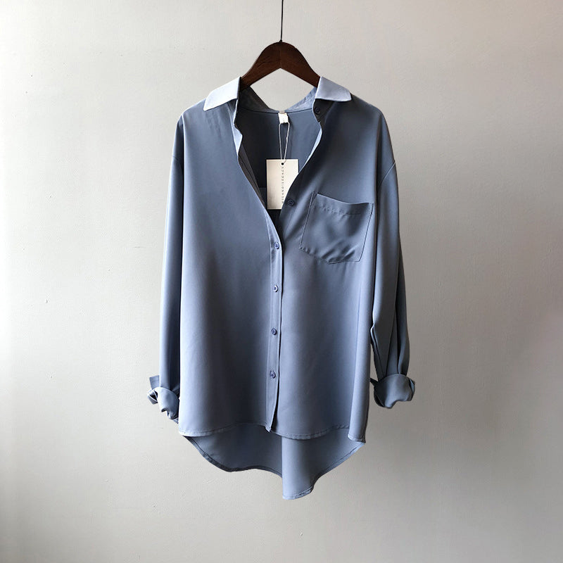 Lila | Women's Classic Blouse with Chest Pocket