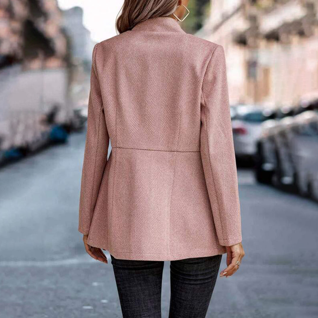 Amara | Women's Chic Textured Blazer with Soft Pink Hue