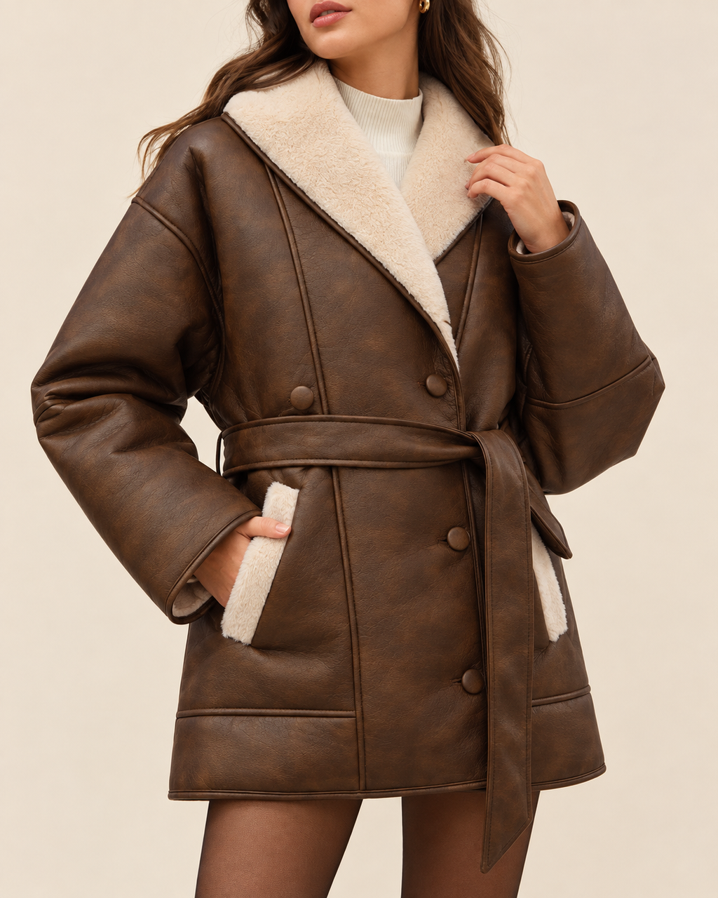 Tessa | Women's Chic Fleece-Lined Leather Jacket