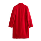 Wren | Women's Chic Double-Breasted Red Coat