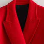 Wren | Women's Chic Double-Breasted Red Coat