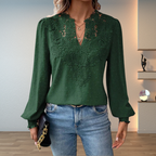 Kaia | Women's Elegant Lace V-Neck Blouse