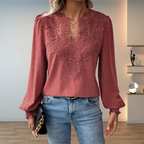 Kaia | Women's Elegant Lace V-Neck Blouse