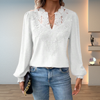 Kaia | Women's Elegant Lace V-Neck Blouse