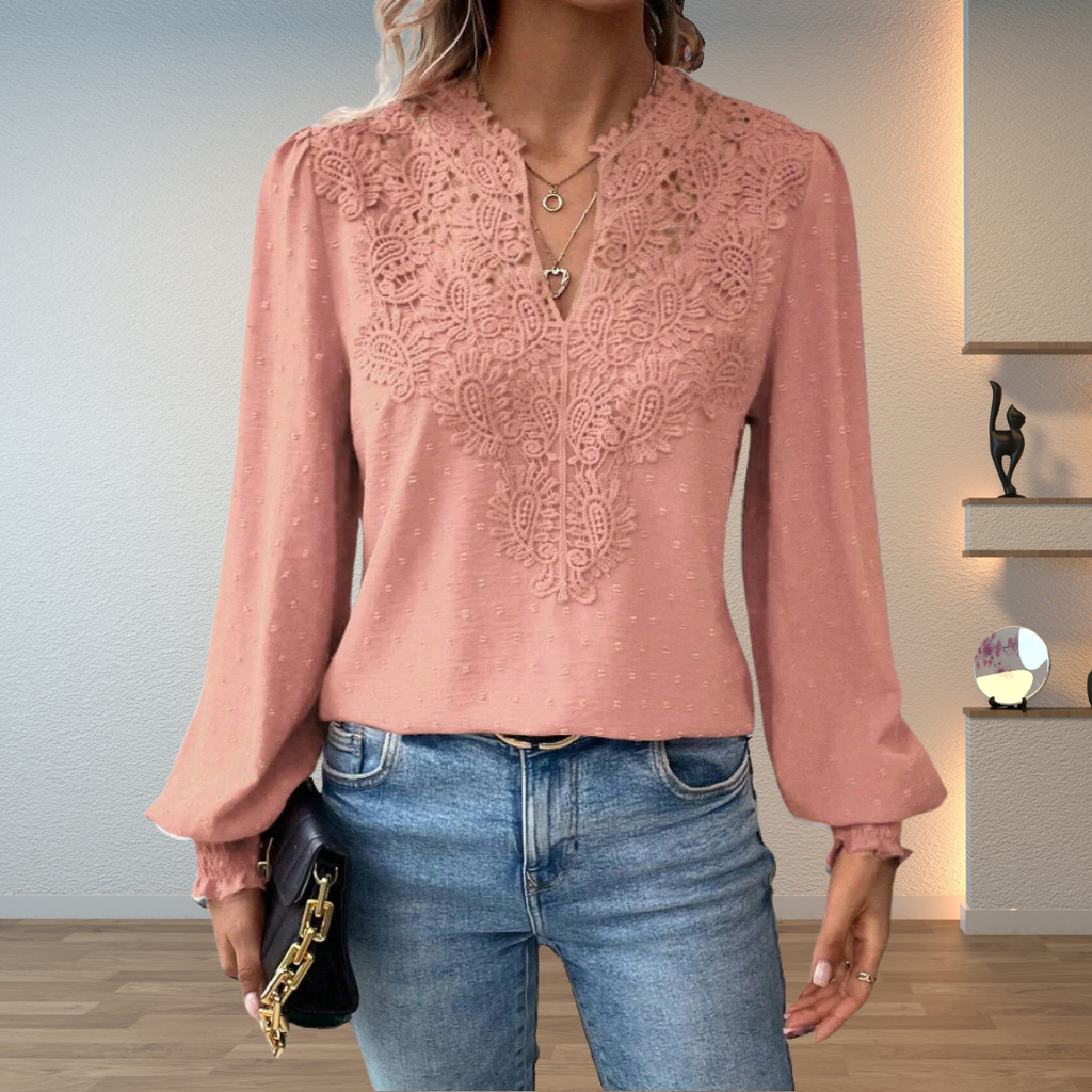 Kaia | Women's Elegant Lace V-Neck Blouse