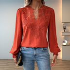 Kaia | Women's Elegant Lace V-Neck Blouse