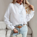 Jolene | Women's Ruffle Detail Button-Up Shirt