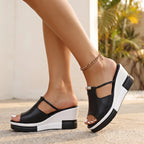 Vellara - Slip-On Open-Toe Wedge Orthopedic Sandals