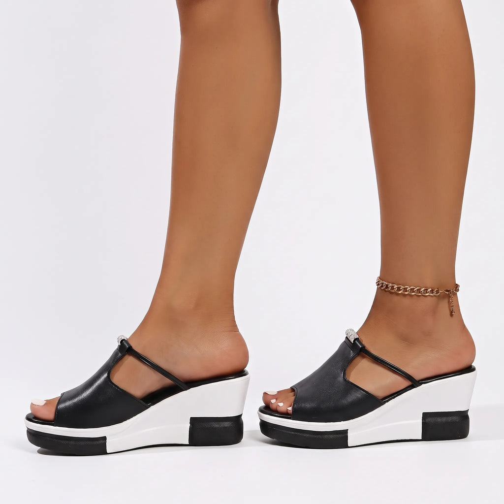 Vellara - Slip-On Open-Toe Wedge Orthopedic Sandals
