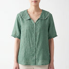 Vintara - Vintage-Inspired Scalloped Collar Summer Blouse