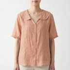 Vintara - Vintage-Inspired Scalloped Collar Summer Blouse