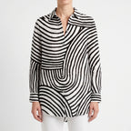 Wavelum - Relaxed Fit Abstract Print Womens Shirt