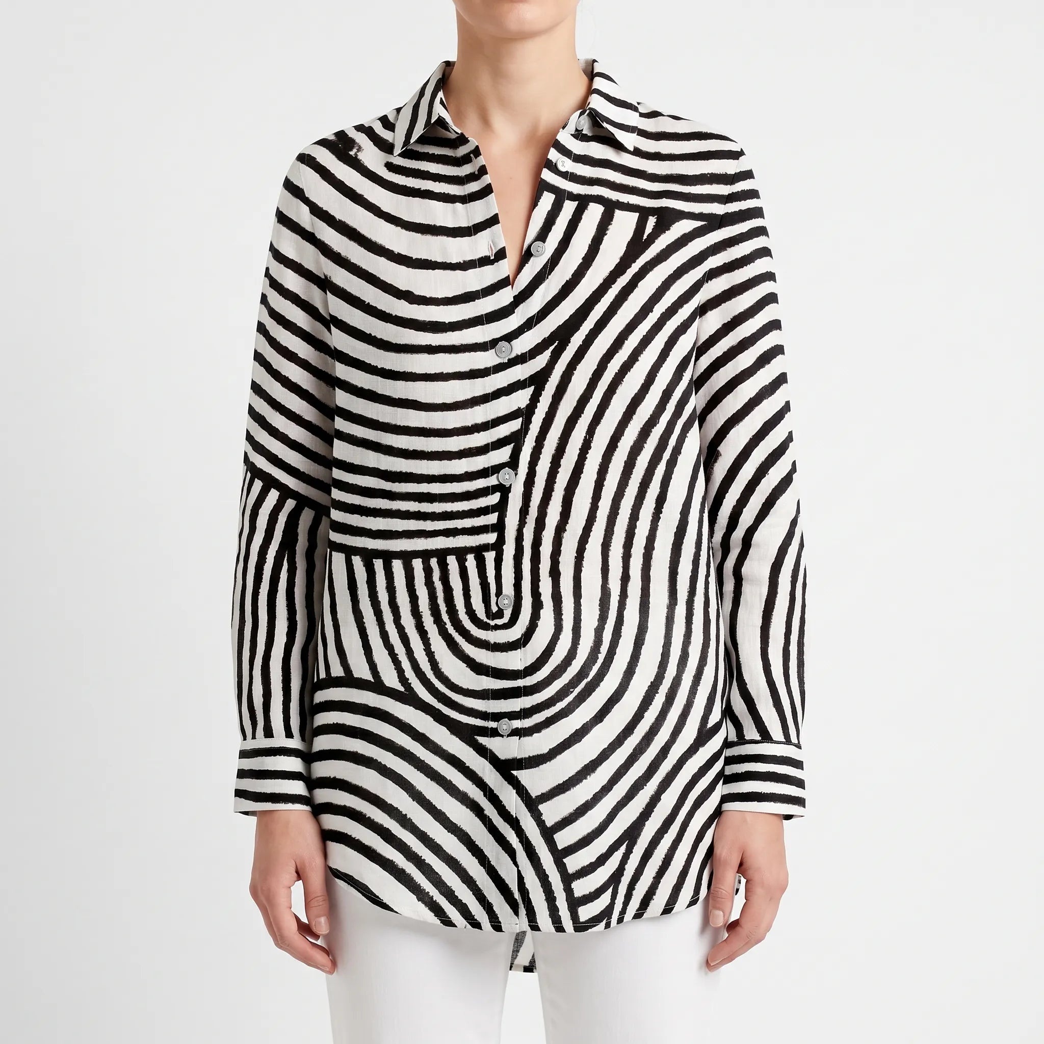 Wavelum - Relaxed Fit Abstract Print Womens Shirt