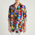 Wavelum - Relaxed Fit Abstract Print Womens Shirt