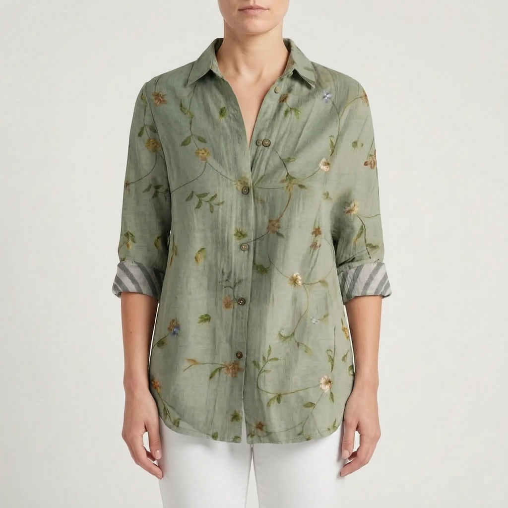 Wavelum - Relaxed Fit Abstract Print Womens Shirt
