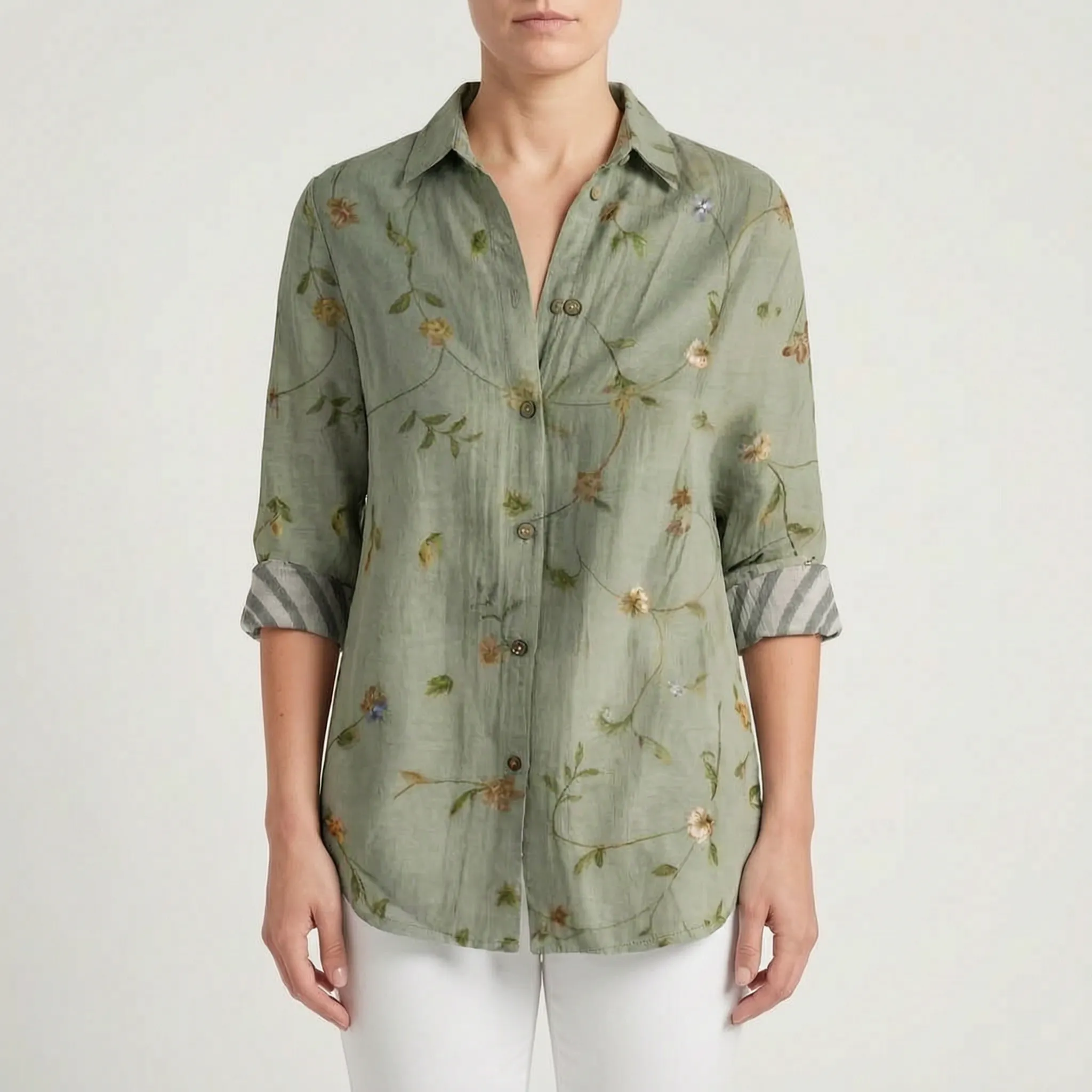 Wavelum - Relaxed Fit Abstract Print Womens Shirt