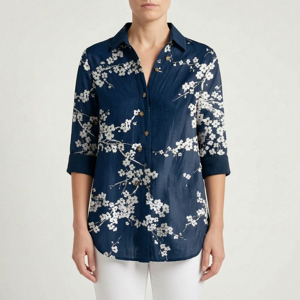 Wavelum - Relaxed Fit Abstract Print Womens Shirt