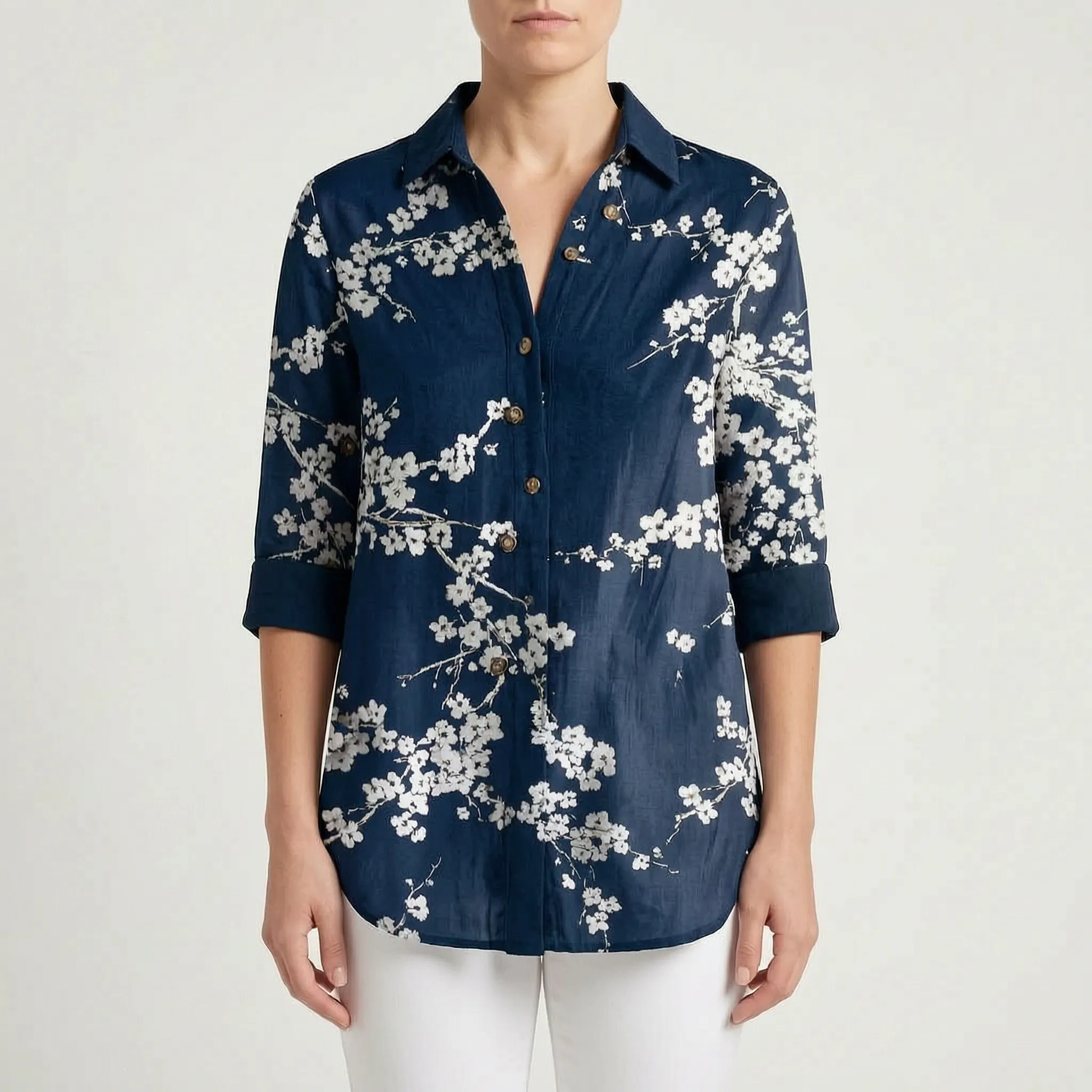 Wavelum - Relaxed Fit Abstract Print Womens Shirt