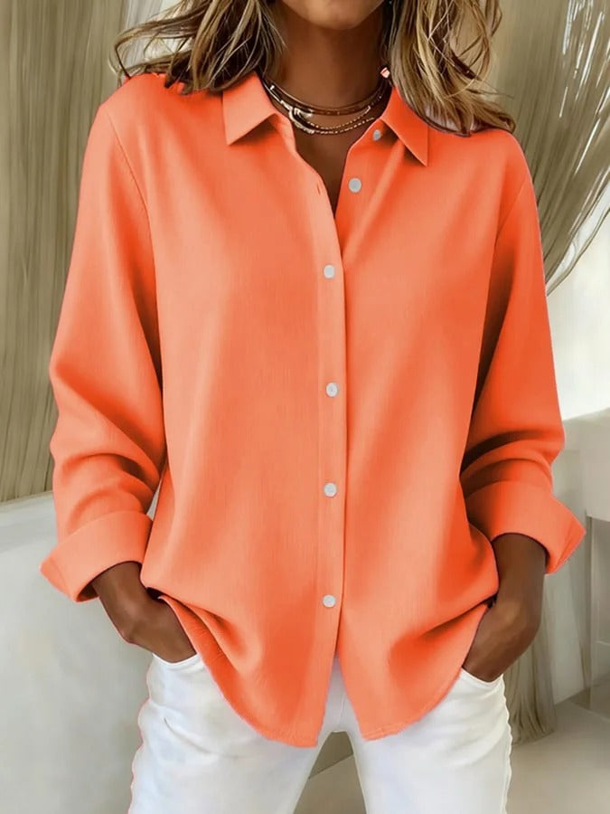 Livia | Women's Elegant Collared Blouse with Button-Down Design