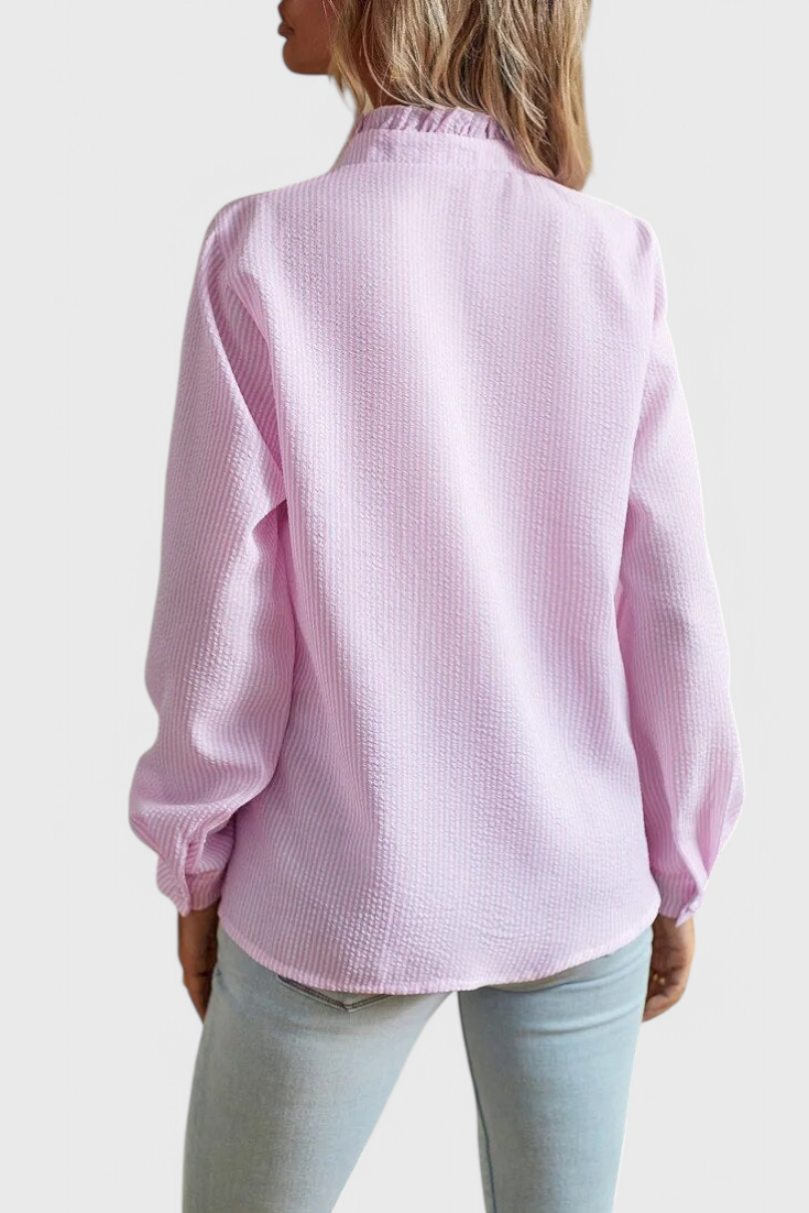 Marlowe | Women's Ruffle Blouse with Button Detail