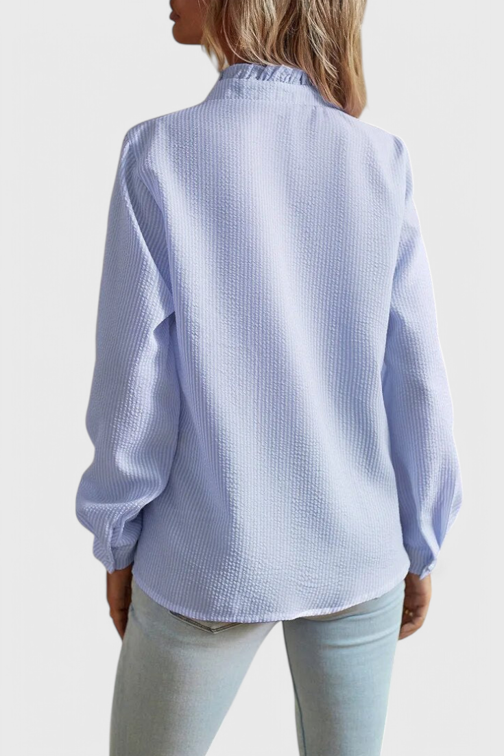 Marlowe | Women's Ruffle Blouse with Button Detail