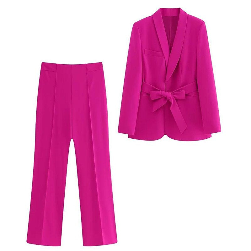 Priya | Women's Stylish Two Piece Suit Set with Tie Waist