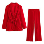 Priya | Women's Stylish Two Piece Suit Set with Tie Waist