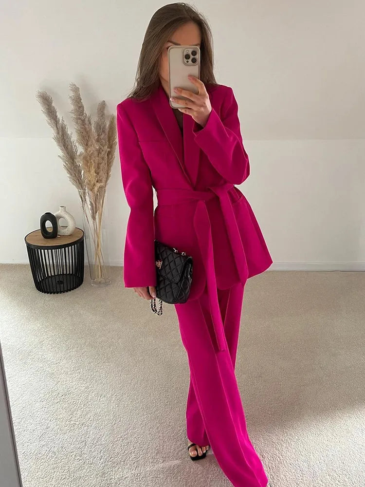 Priya | Women's Stylish Two Piece Suit Set with Tie Waist