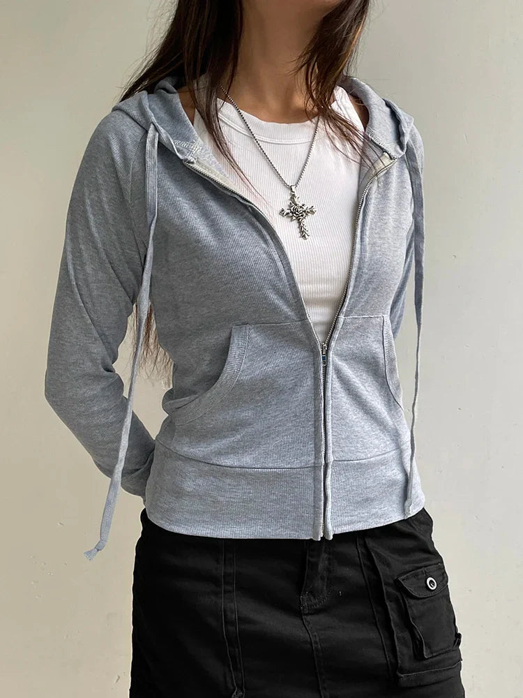 Selene | Women's Zipped Hoodie with Pocket Detail