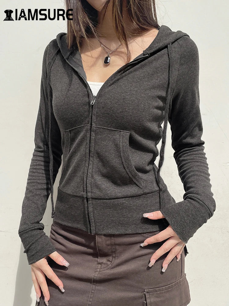 Selene | Women's Zipped Hoodie with Pocket Detail