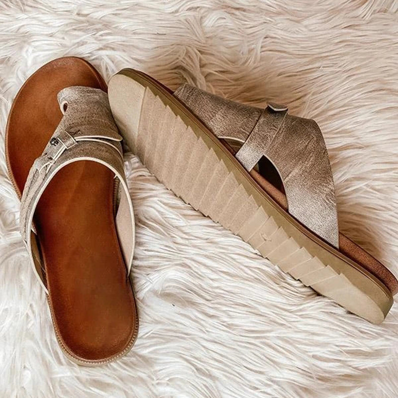 Jolene | Women's Comfortable Slip-On Sandals with Toe Loop