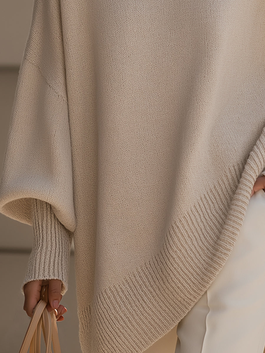 Rowan | Women's Elegant Oversized Knit Poncho Jumper