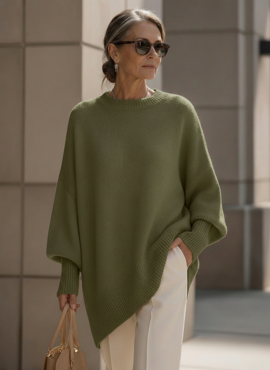 Rowan | Women's Elegant Oversized Knit Poncho Jumper