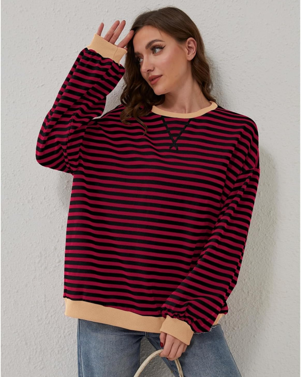 Idris | Women's Bold Striped Sweatshirt with Neon Accents