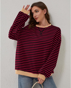 Idris | Women's Bold Striped Sweatshirt with Neon Accents