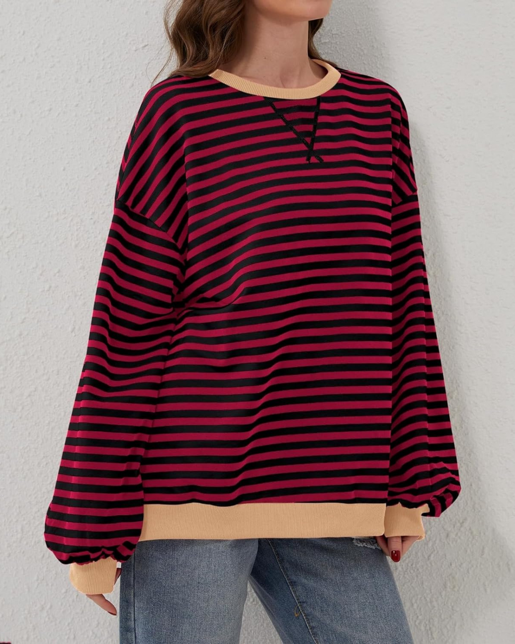 Idris | Women's Bold Striped Sweatshirt with Neon Accents
