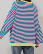 Idris | Women's Bold Striped Sweatshirt with Neon Accents